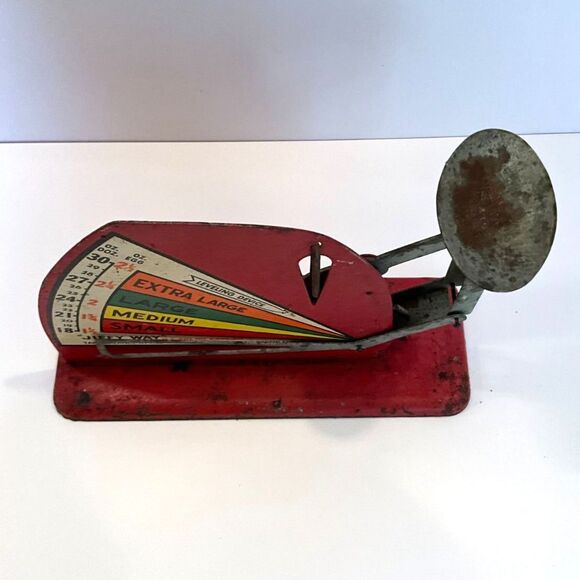 Amazing Vintage Jiffy Way metal egg scale GUC good graphics - Picture 8 of 9